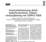 Kostenminimierung durch bedarfsorientierte Arbeitseinsatzplanung mit OOPUS WEB